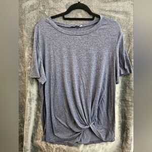 Casual knot top. Heather blue. 2xl.